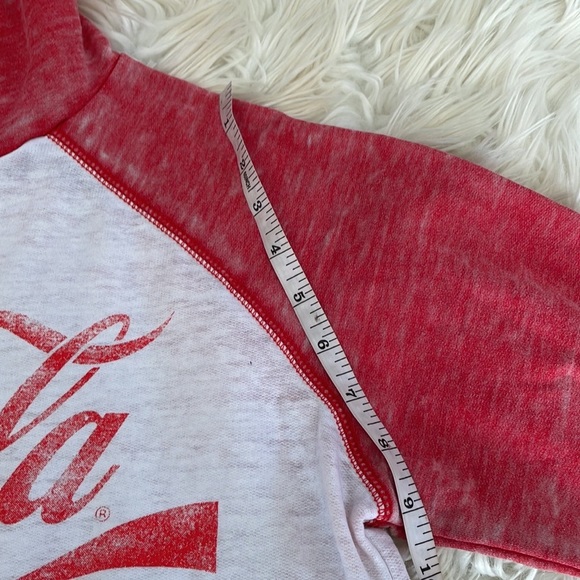 Coca Cola red white drawstring lightweight hooded sweatshirt hoodie shirt top L - Picture 8 of 16